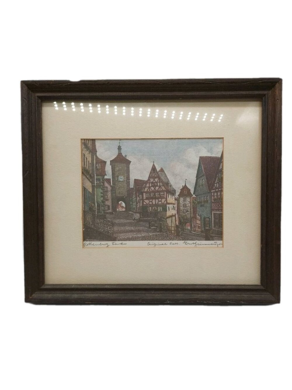 Ernst Geissendorfer Rothenburg Tauter Etching Print Signed Framed Etching READ